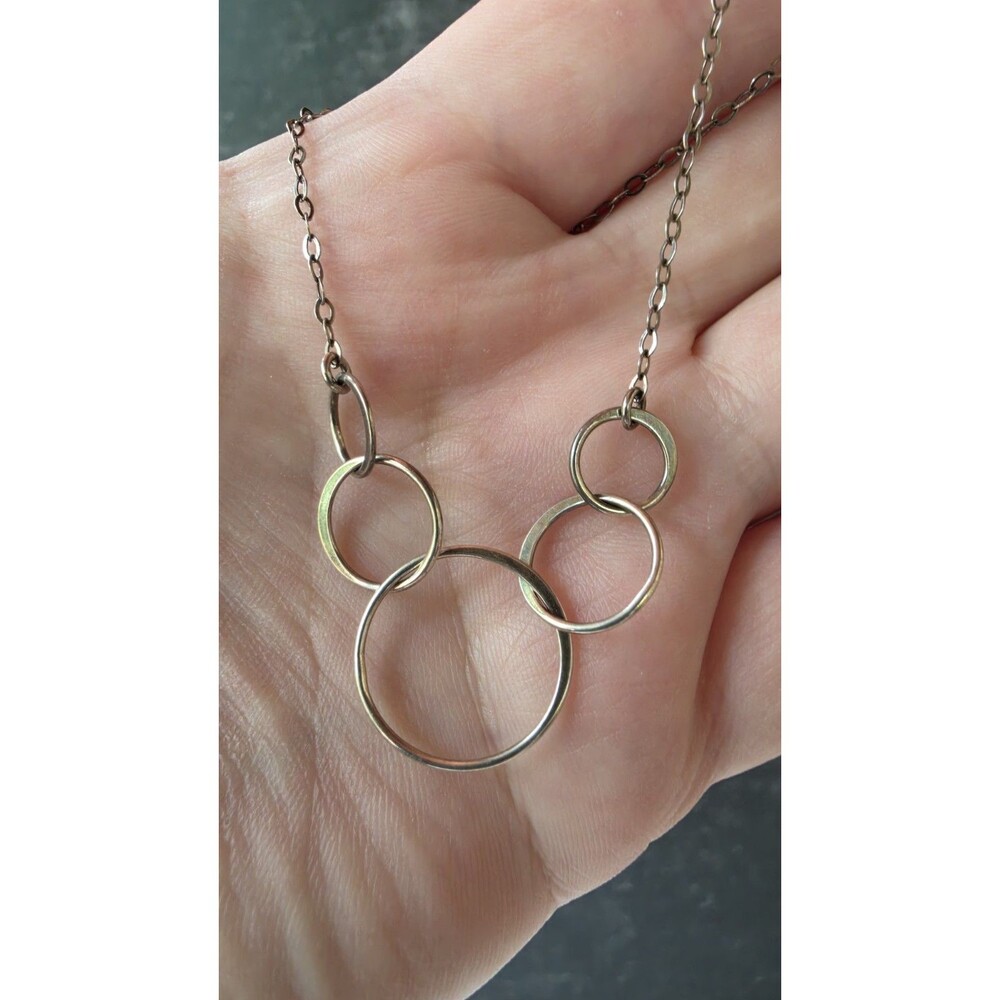 Efytal Signed 925 Sterling Silver Interlocking Circles Pendant Necklace